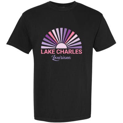 Lake Charles Louisiana Sunset Retro City State Love Garment-Dyed Heavyweight T-Shirt