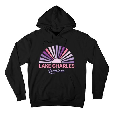 Lake Charles Louisiana Sunset Retro City State Love Hoodie