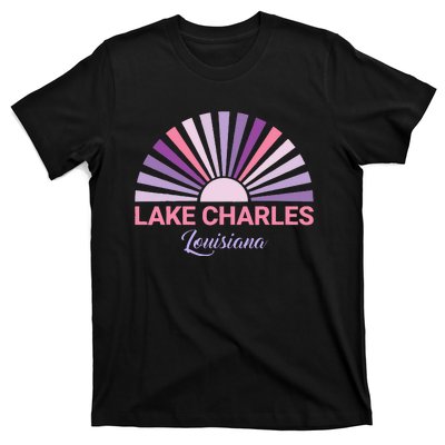 Lake Charles Louisiana Sunset Retro City State Love T-Shirt