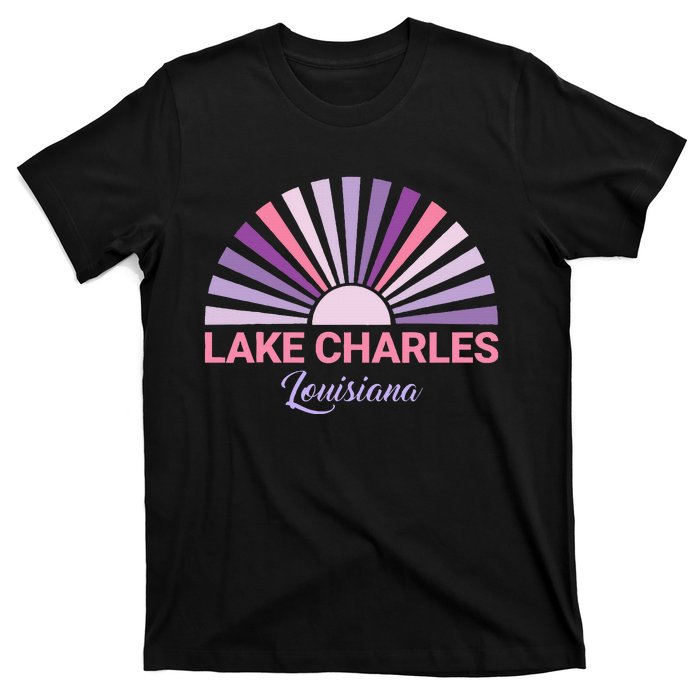 Lake Charles Louisiana Sunset Retro City State Love T-Shirt