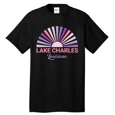 Lake Charles Louisiana Sunset Retro City State Love Tall T-Shirt