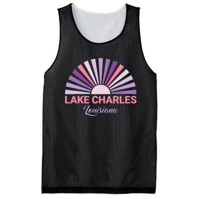 Lake Charles Louisiana Sunset Retro City State Love Mesh Reversible Basketball Jersey Tank