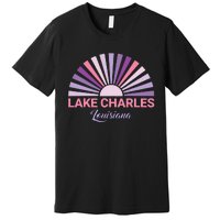 Lake Charles Louisiana Sunset Retro City State Love Premium T-Shirt