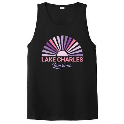 Lake Charles Louisiana Sunset Retro City State Love PosiCharge Competitor Tank