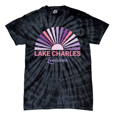 Lake Charles Louisiana Sunset Retro City State Love Tie-Dye T-Shirt