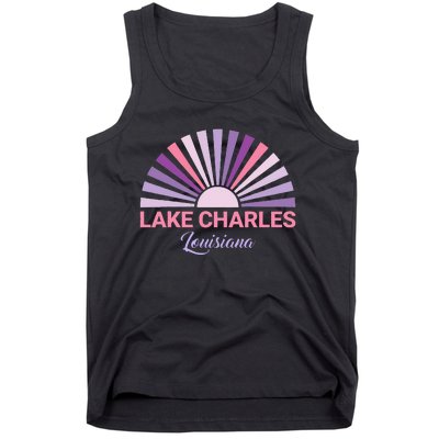 Lake Charles Louisiana Sunset Retro City State Love Tank Top