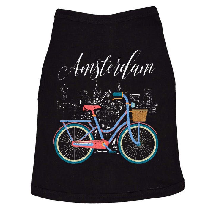 Love Cycling Luv Amsterdam Retro Bike Gift Design Idea Doggie Tank