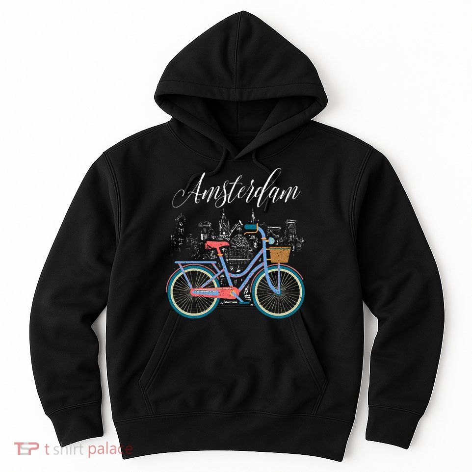 Love Cycling Luv Amsterdam Retro Bike Gift Design Idea Hoodie