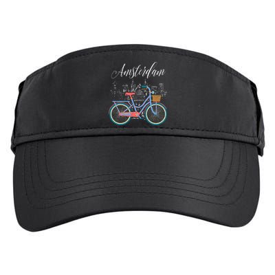 Love Cycling Luv Amsterdam Retro Bike Gift Design Idea Adult Drive Performance Visor