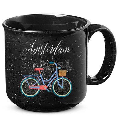 Love Cycling Luv Amsterdam Retro Bike Gift Design Idea 15oz Campfire Ceramic Mug