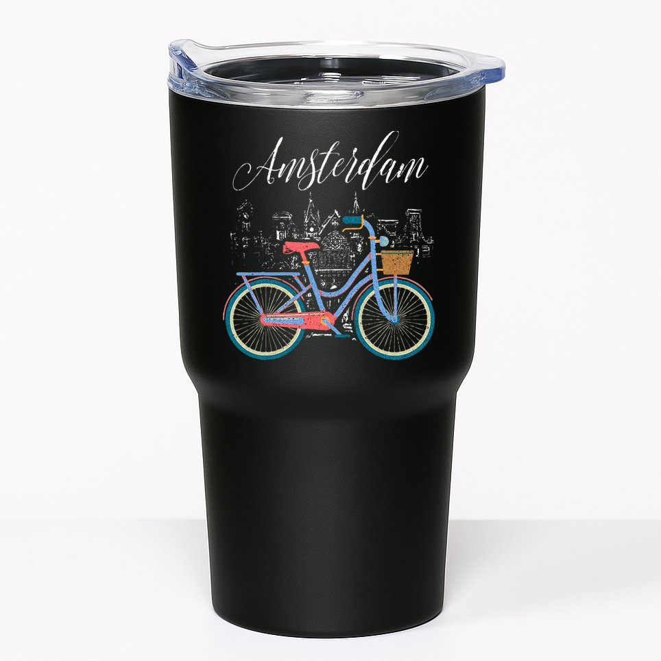 Love Cycling Luv Amsterdam Retro Bike Gift Design Idea Tumbler