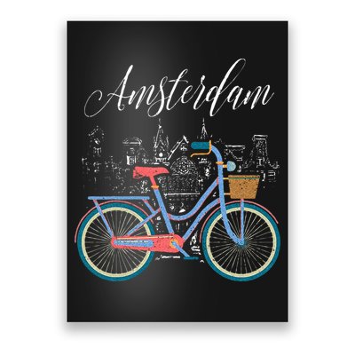 Love Cycling Luv Amsterdam Retro Bike Gift Design Idea Poster