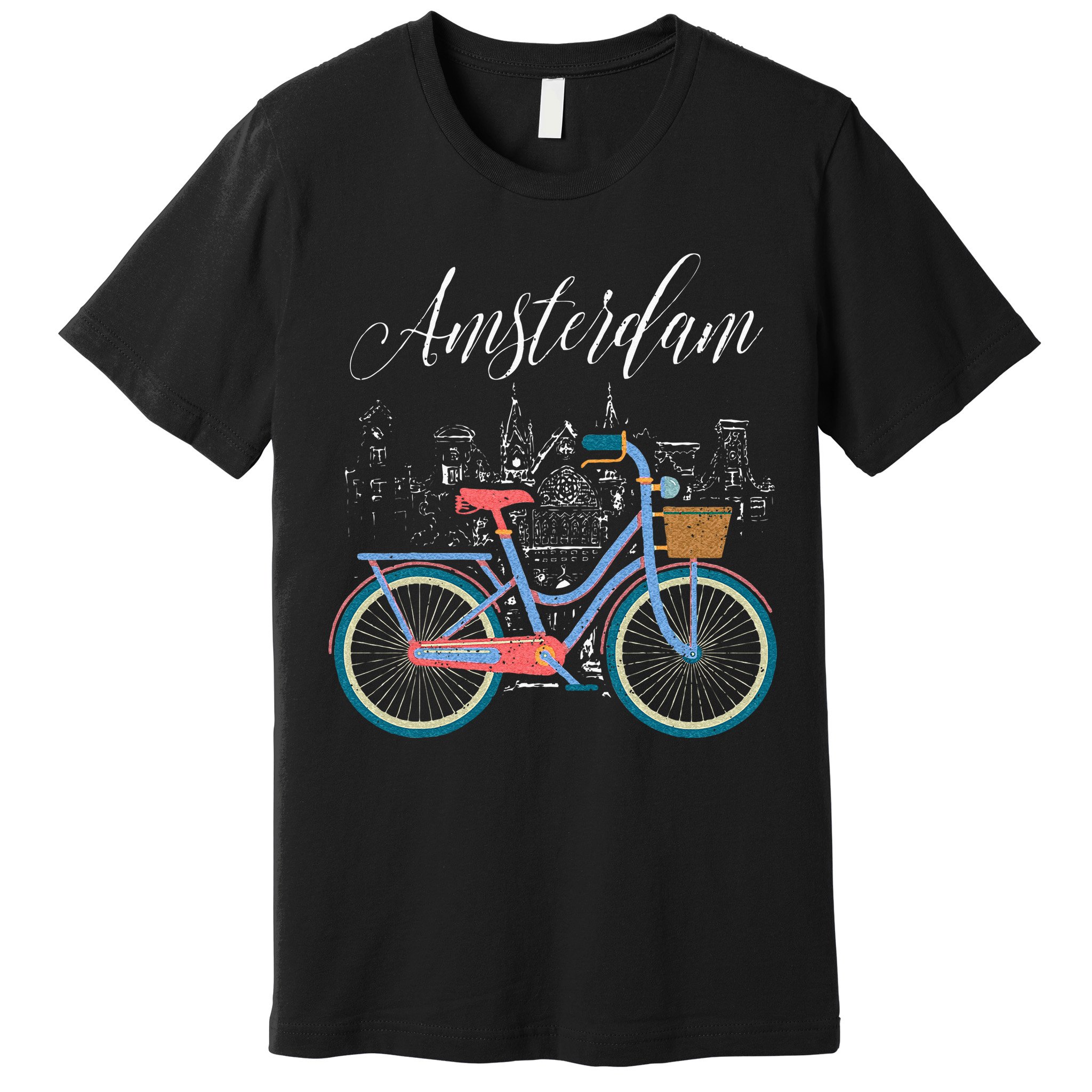 Love Cycling Luv Amsterdam Retro Bike Gift Design Idea Premium T-Shirt
