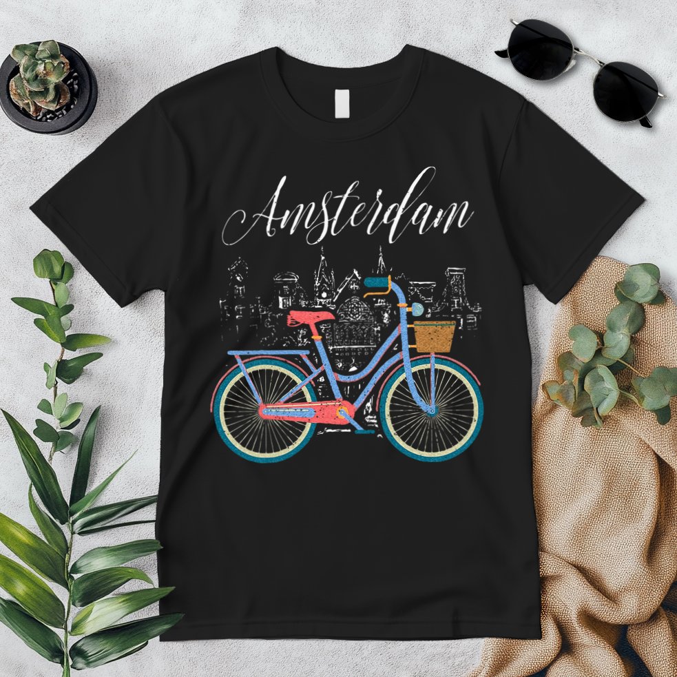 Love Cycling Luv Amsterdam Retro Bike Gift Design Idea Premium T-Shirt