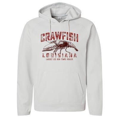 Louisiana Crawfish Laissez Les Bon Temps Rouler Performance Fleece Hoodie