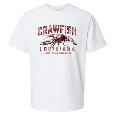 Louisiana Crawfish Laissez Les Bon Temps Rouler Sueded Cloud Jersey T-Shirt