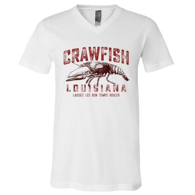 Louisiana Crawfish Laissez Les Bon Temps Rouler V-Neck T-Shirt