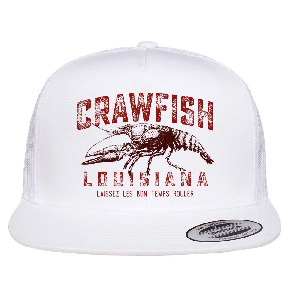 Louisiana Crawfish Laissez Les Bon Temps Rouler Flat Bill Trucker Hat