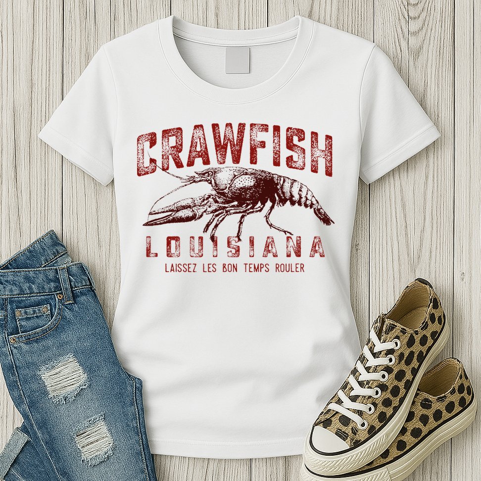Louisiana Crawfish Laissez Les Bon Temps Rouler Womens T-Shirt