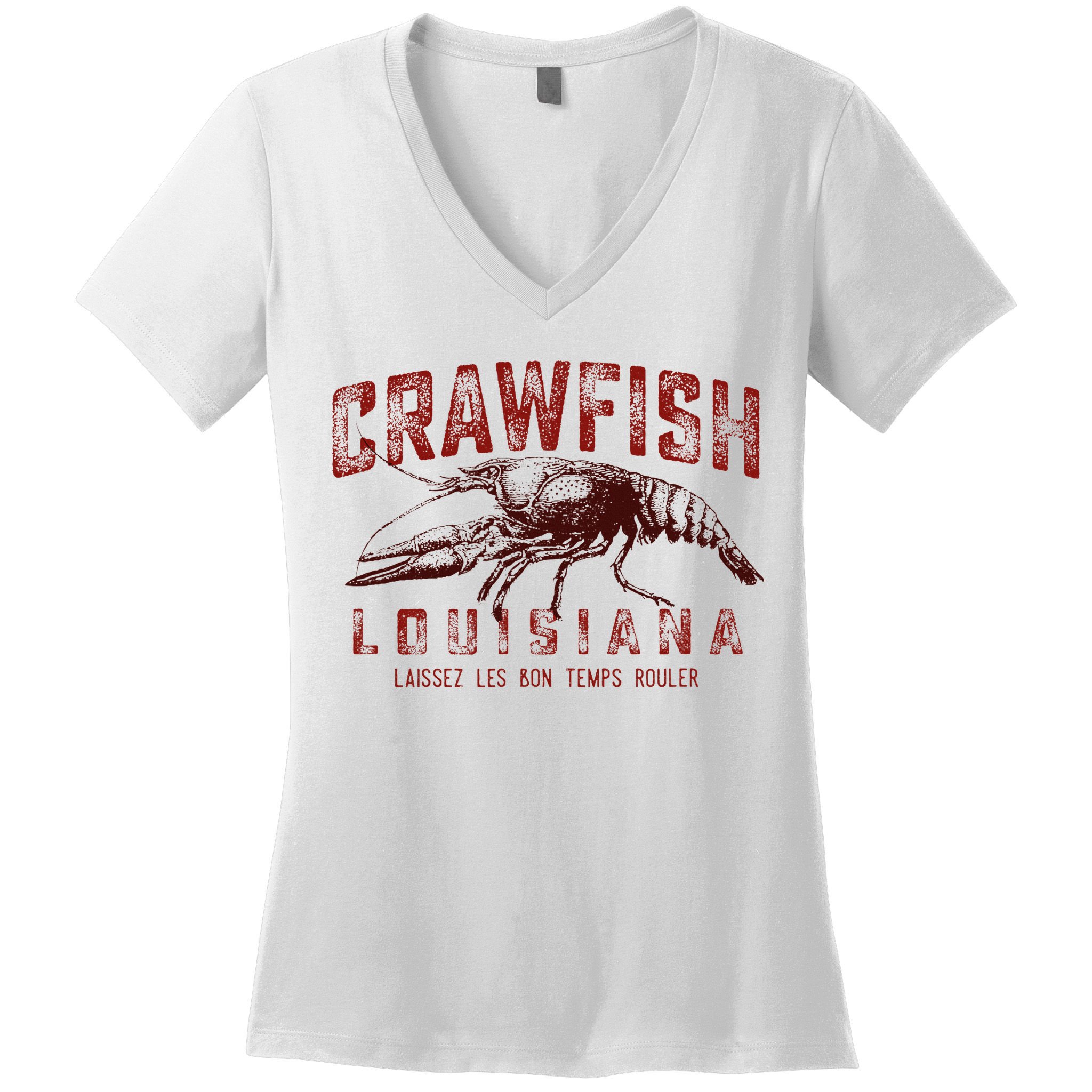 Louisiana Crawfish Laissez Les Bon Temps Rouler Women's V-Neck T-Shirt