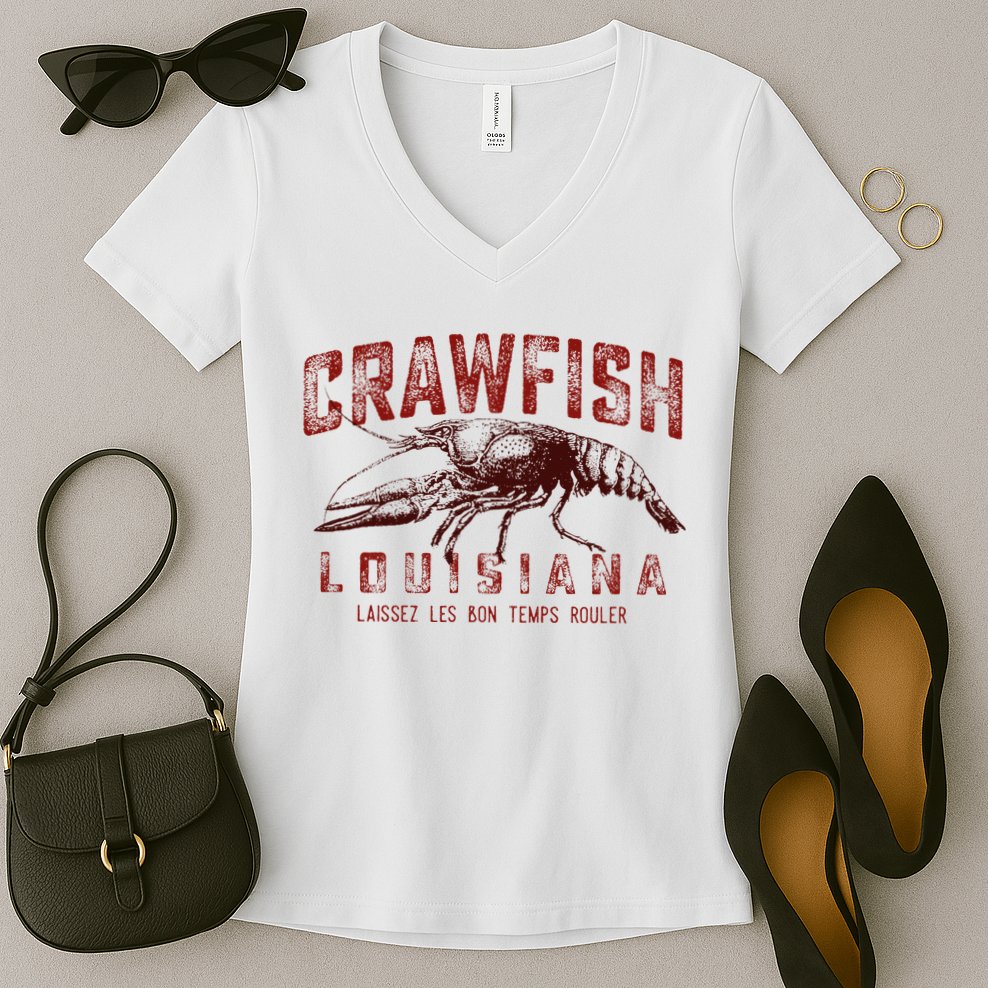 Louisiana Crawfish Laissez Les Bon Temps Rouler Women's V-Neck T-Shirt