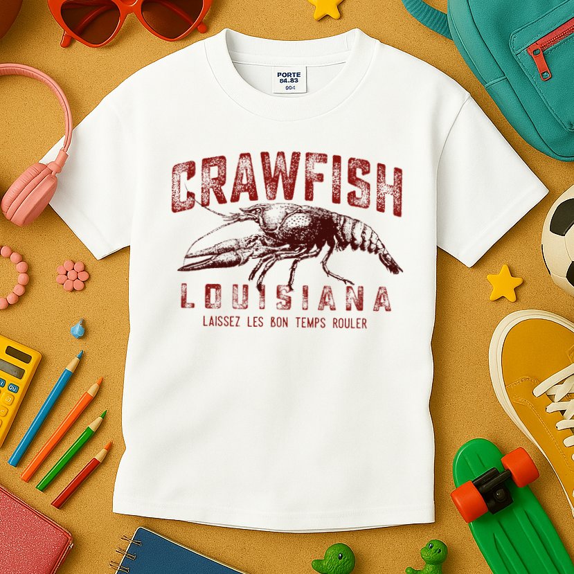 Louisiana Crawfish Laissez Les Bon Temps Rouler Kids T-Shirt