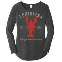 Louisiana Crawfish Laissez Le Bon Temps Rouler Women's Perfect Tri Tunic Long Sleeve Shirt