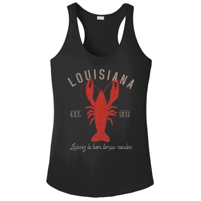 Louisiana Crawfish Laissez Le Bon Temps Rouler Ladies PosiCharge Competitor Racerback Tank