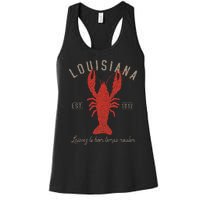 Louisiana Crawfish Laissez Le Bon Temps Rouler Women's Racerback Tank