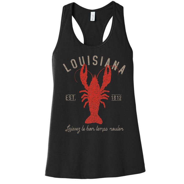 Louisiana Crawfish Laissez Le Bon Temps Rouler Women's Racerback Tank