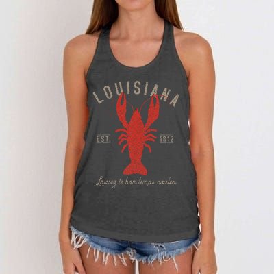 Louisiana Crawfish Laissez Le Bon Temps Rouler Women's Knotted Racerback Tank