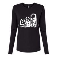 Lovejoy Cat Womens Cotton Relaxed Long Sleeve T-Shirt