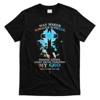 Lion Cross Light Colourful Waymaker Miracle Worker T-Shirt