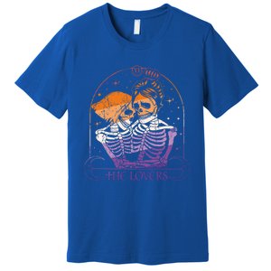 Lesbian Couple Lovers Tarot Card Lgbtq Skeleton Valentines Cool Gift Premium T-Shirt