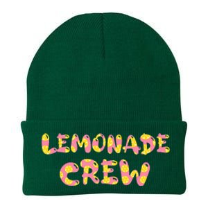 Lemonade Crew Lemon Lover Floral Summer Pink Lemon design Knit Cap Winter Beanie