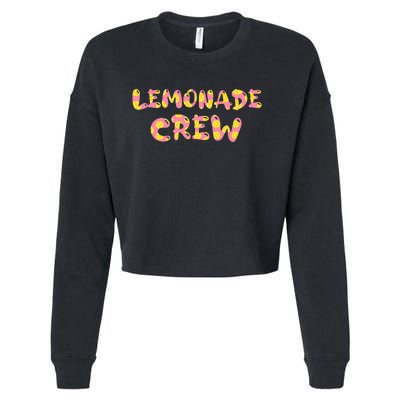 Lemonade Crew Lemon Lover Floral Summer Pink Lemon design Cropped Pullover Crew