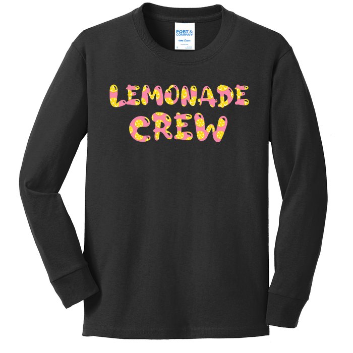 Lemonade Crew Lemon Lover Floral Summer Pink Lemon design Kids Long Sleeve Shirt