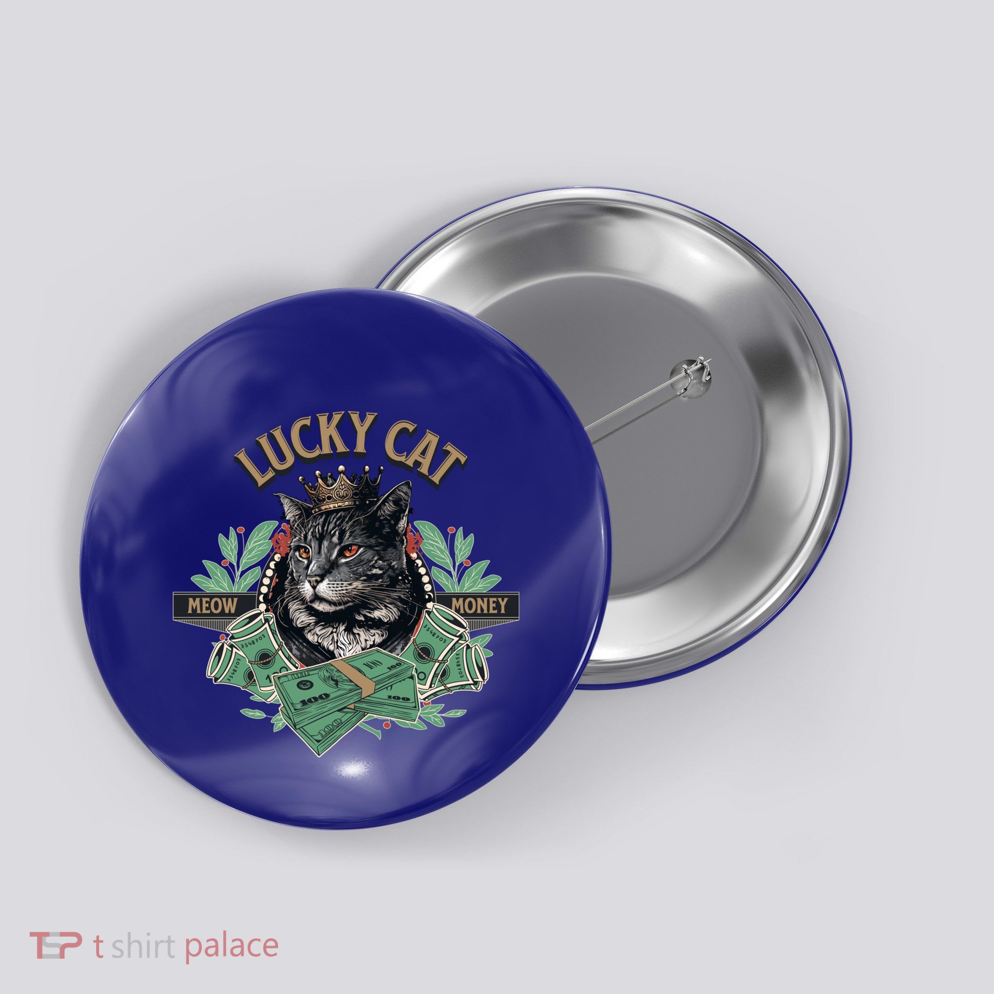Lucky Cat Meow Money Cat Lovers Gift Button