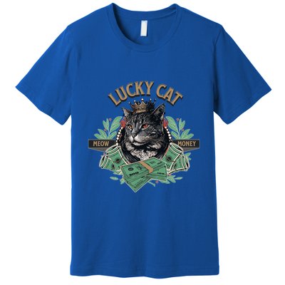 Lucky Cat Meow Money Cat Lovers Gift Premium T-Shirt
