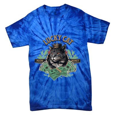 Lucky Cat Meow Money Cat Lovers Gift Tie-Dye T-Shirt