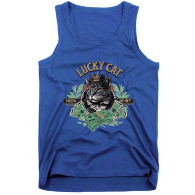 Lucky Cat Meow Money Cat Lovers Gift Tank Top