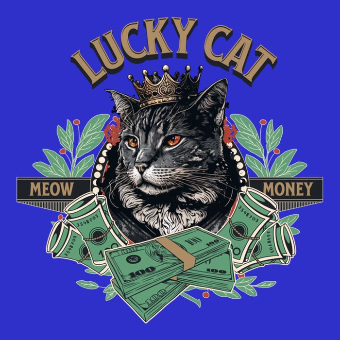 Lucky Cat Meow Money Cat Lovers Gift Womens T-Shirt