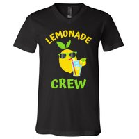 Lemonade Crew Matching Funny Lemon Juice Lover Squeezy Boss V-Neck T-Shirt