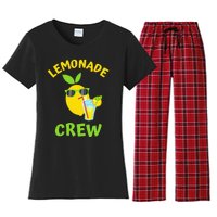 Lemonade Crew Matching Funny Lemon Juice Lover Squeezy Boss Women's Flannel Pajama Set