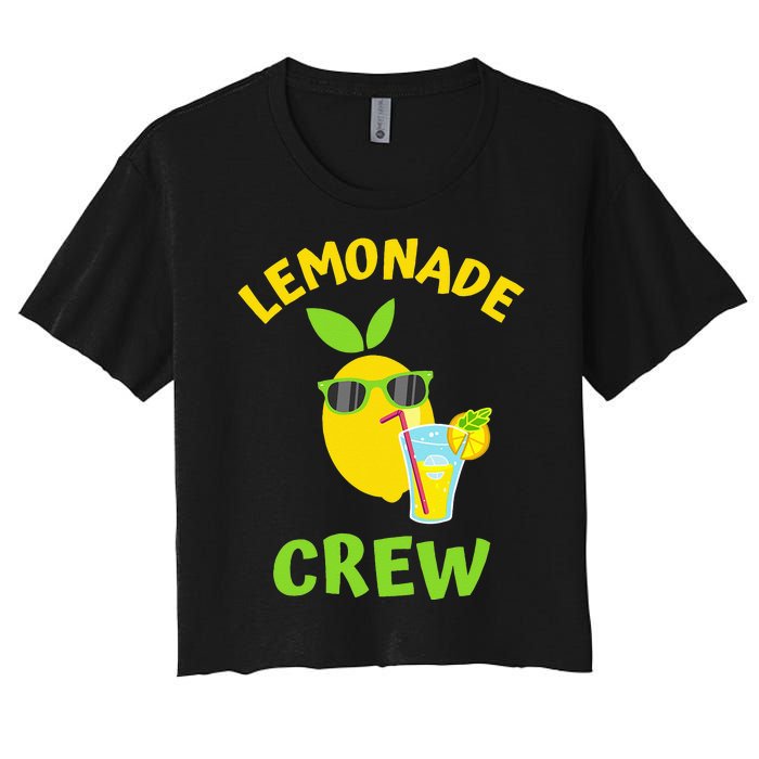 Lemonade Crew Matching Funny Lemon Juice Lover Squeezy Boss Women's Crop Top Tee