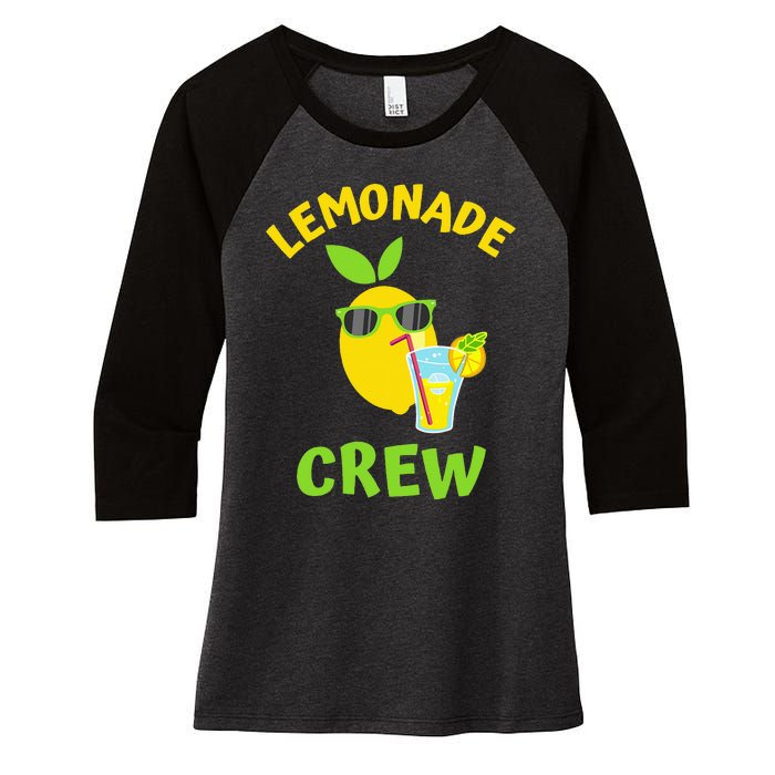 Lemonade Crew Matching Funny Lemon Juice Lover Squeezy Boss Women's Tri-Blend 3/4-Sleeve Raglan Shirt