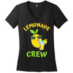 Lemonade Crew Matching Funny Lemon Juice Lover Squeezy Boss Women's V-Neck T-Shirt