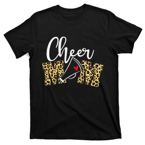 Leopard Cheer Mom Proud Cheerleader Mom Mama Mother Women T-Shirt