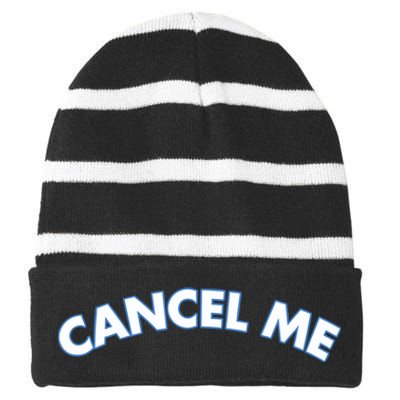 Lilybchapman Cancel Me Striped Beanie with Solid Band