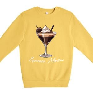 Left Chest Minimal Espresso Martini Social Club Elegance Cool Gift Premium Crewneck Sweatshirt